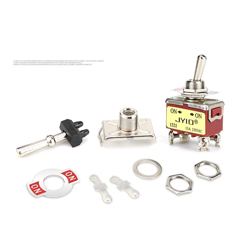 Metal Toggle Switch 250V AC 15A — On/Off Flick Switch for Dashboard & Panel (BEM / E-TEN)