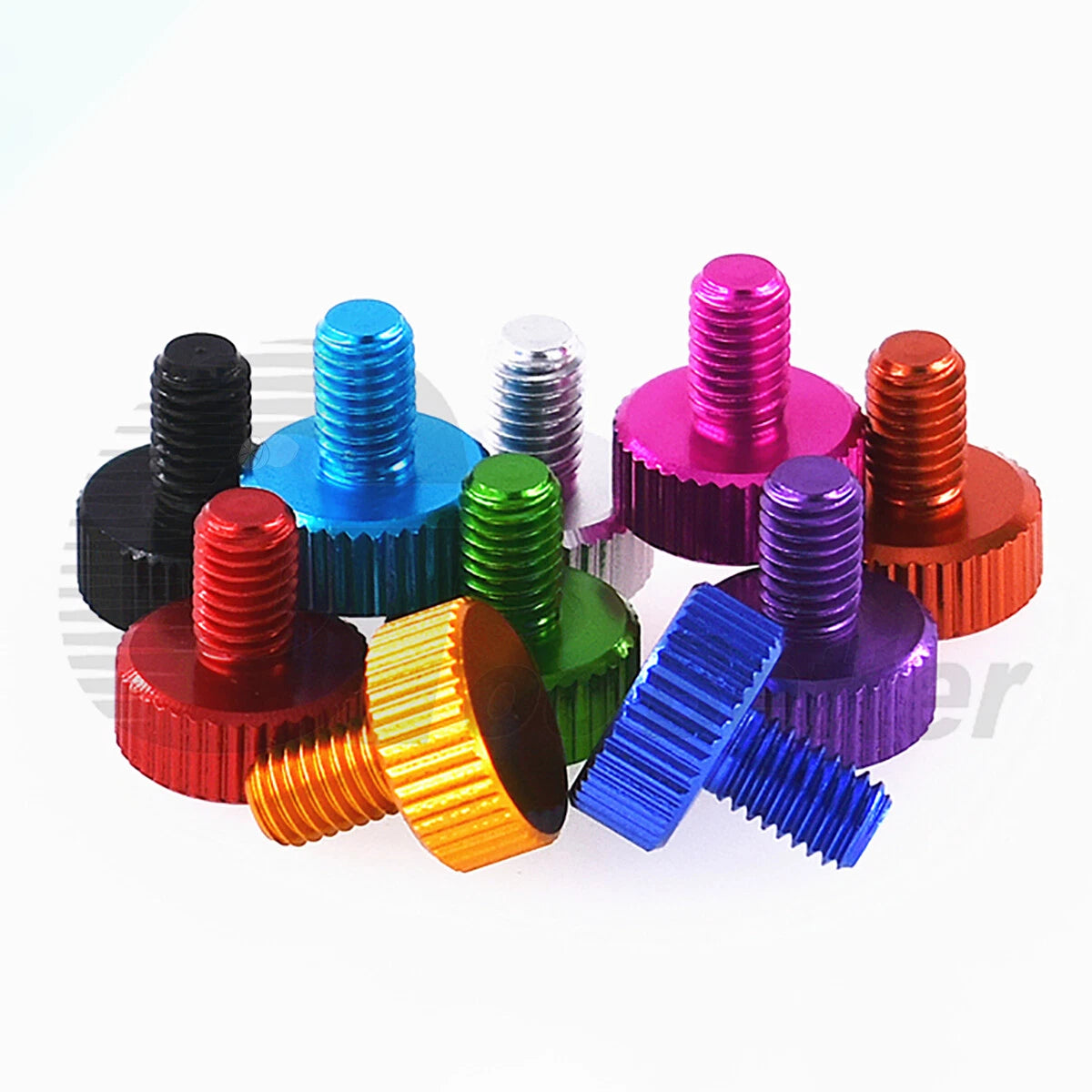 Aluminum Knurled Thumb Screws – M2 to M6 Flat Head Hand Grip Bolts, 10 Colors