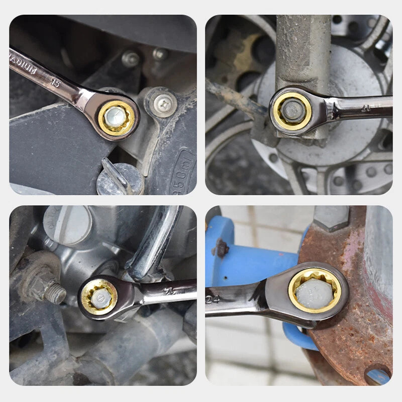 Ratchet Spanner Combination Fixed & Flexi 6 - 32mm Different Sizes Tool Wrench