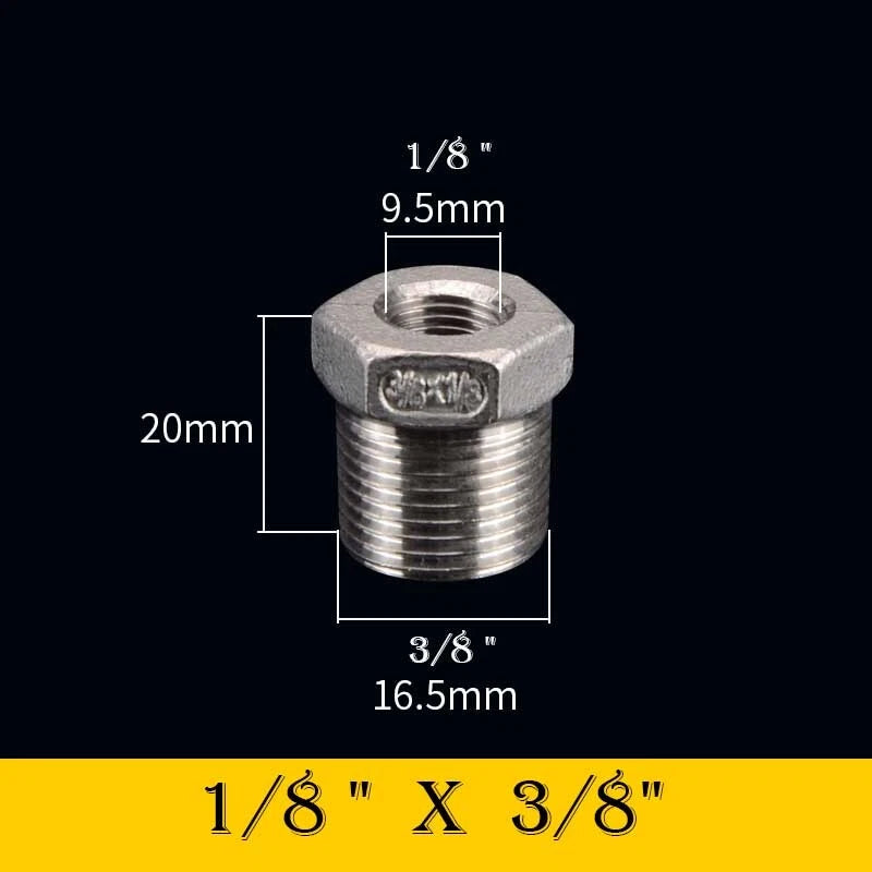 304 Stainless Steel Reducing Bush Adaptor | Male to Female NPT Pipe Fitting