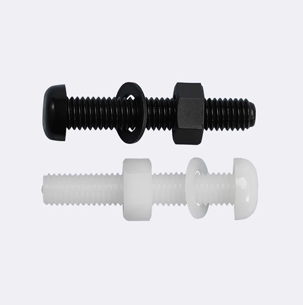 M4 M5 Nylon Phillips Pan Head Machine Screws with Hex Nuts and Flat Washers – White & Black - HomeDIYer