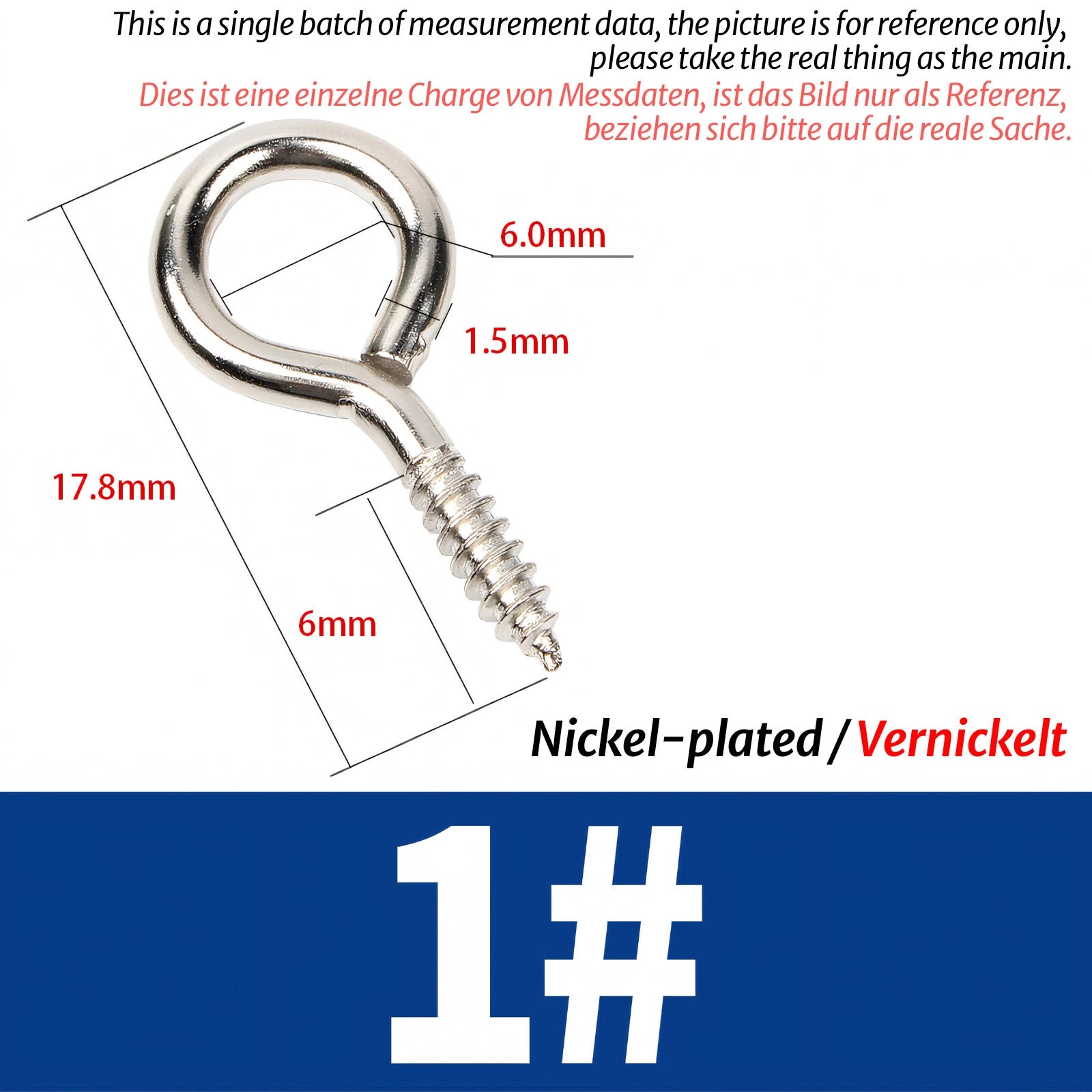 Screw-In Eye Hooks & Open Hooks — Nickel, Zinc & 304 Stainless, 16–106mm, All Sizes