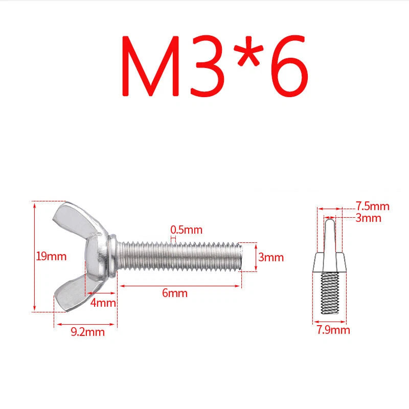 Butterfly Wing Screws Thumb Screws Wing Bolts M3 M4 M5 M8 M10*(6-55mm) 304SS