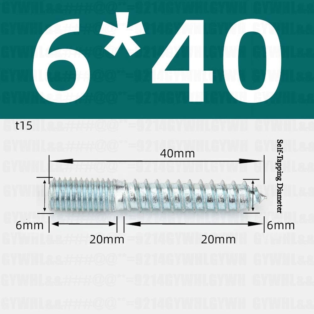 M6 M8 M10 Hanger Bolts – Zinc Plated Steel Torx Drive, Headless Furniture Wood Screws for Sofa Legs & Mounting