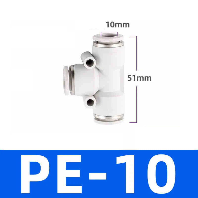 White Pneumatic Push Fit Connector Tube Pipe Joiner Air Water Lines Hose 4-16mm