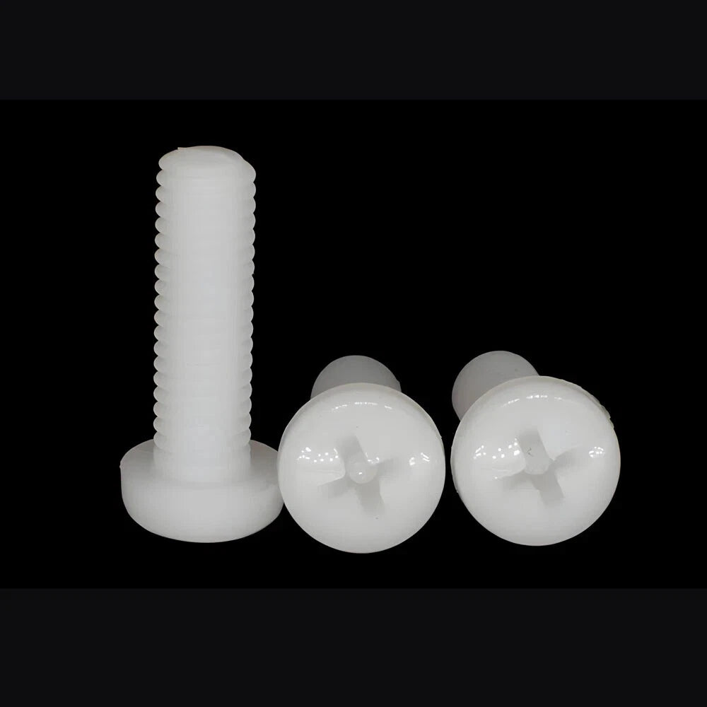 White Nylon Phillips Pan Head Machine Screws – M2 to M8, Non‑Conductive & Corrosion‑Free (PA66)