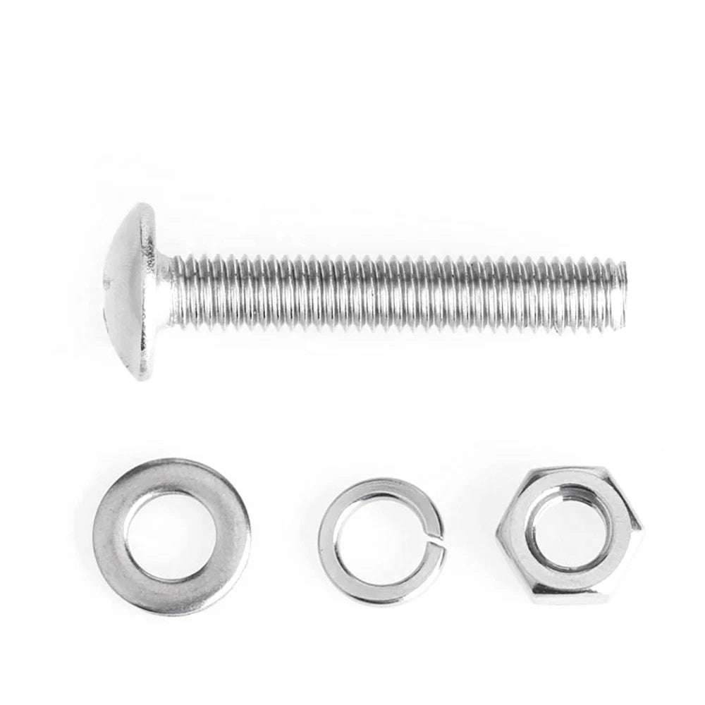 M2–M4 Phillips Truss Head Machine Screws with Hex Nuts & Washers – A2 Stainless Steel - HomeDIYer