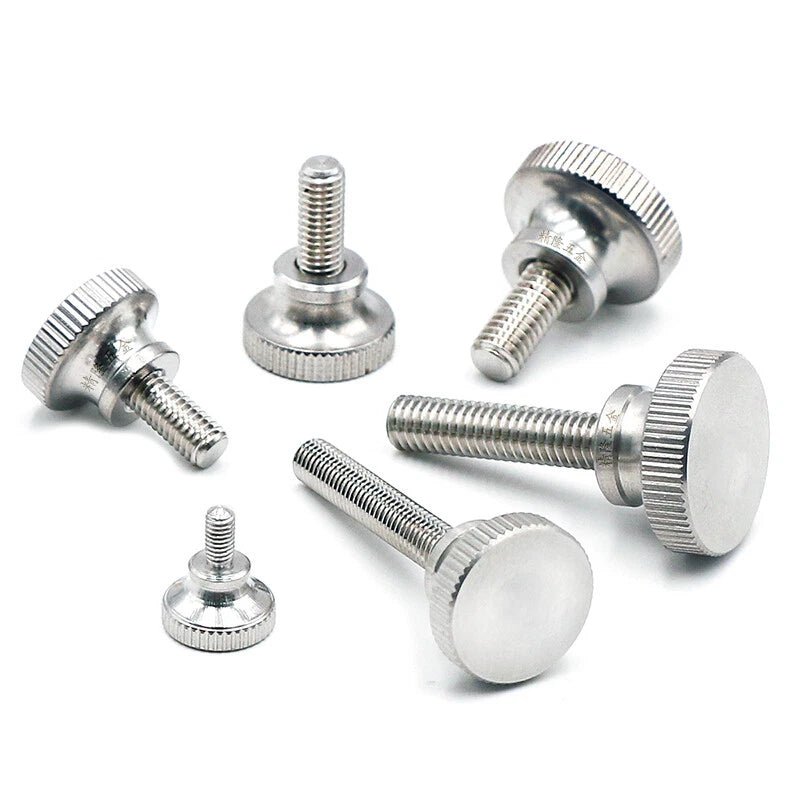 M2.5 & M4 High‑Head Knurled Thumb Screws – Nickel Plated Steel Hand Grip Bolts - HomeDIYer