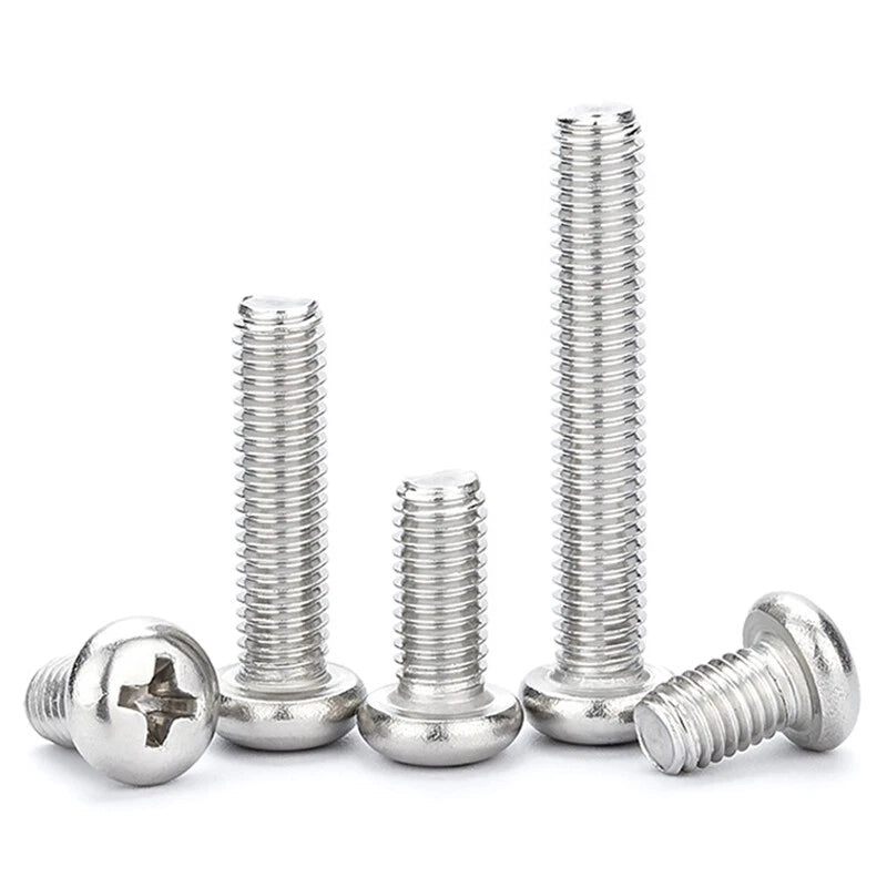 M2 M2.5 M3 Phillips Pan Head Screws – 316 Stainless Steel Marine Grade, Fully Threaded