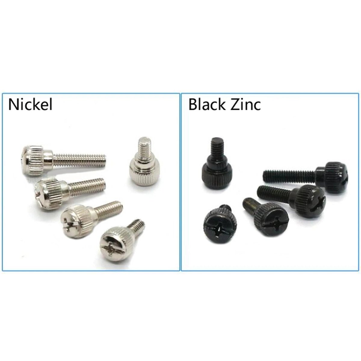 M4 Knurled Thumb Screws with Step Round Knob | Nickel & Black Zinc | 6–16mm - HomeDIYer