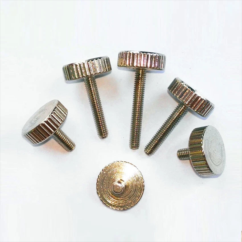 M3 M4x6mm-20mm Ni-Plated Carbon Steel Knurled Thumb Screws Hand Grip Knob Bolts
