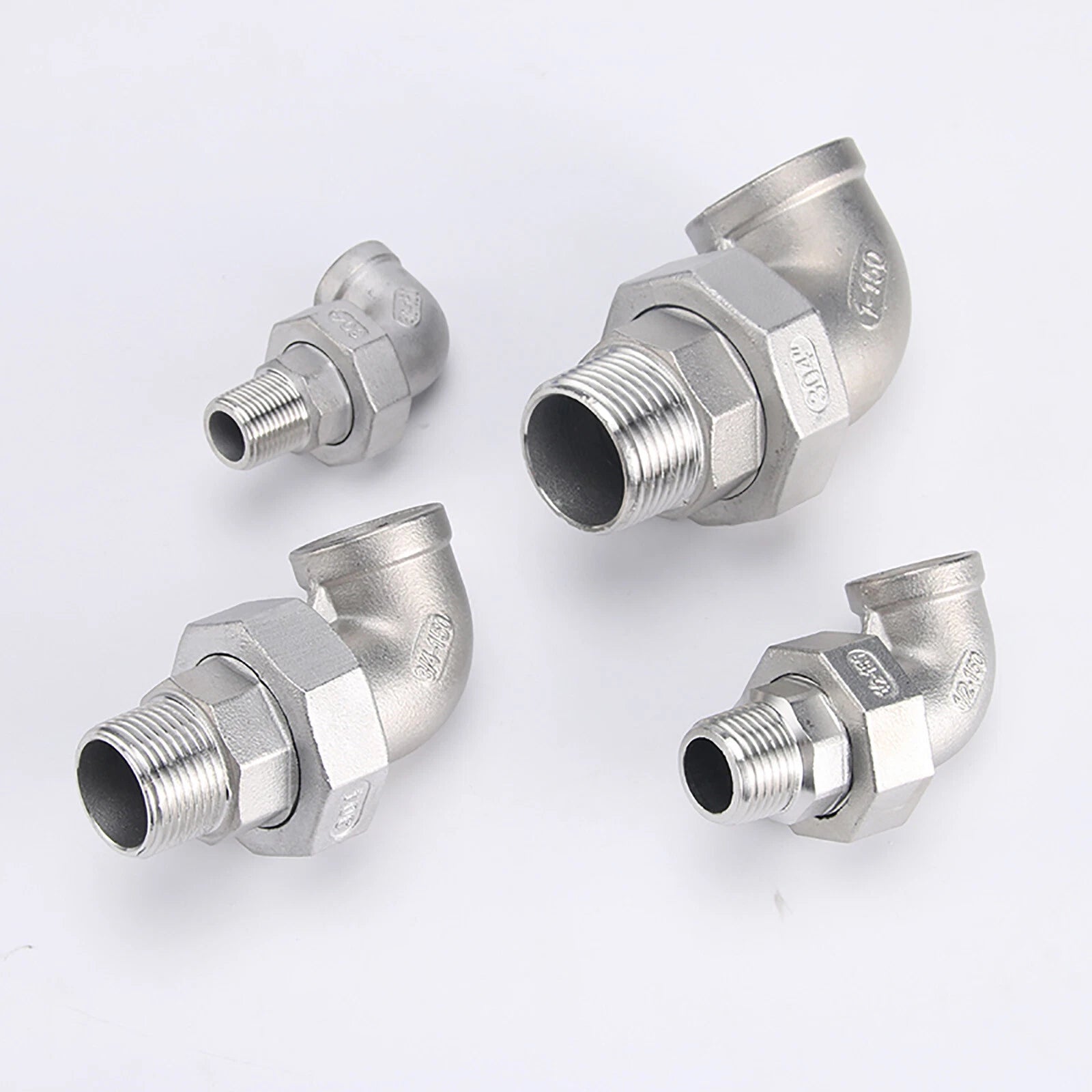 BSP 304 Stainless Steel Female Male Elbow Union Pipe Fitting — DN8 to DN50