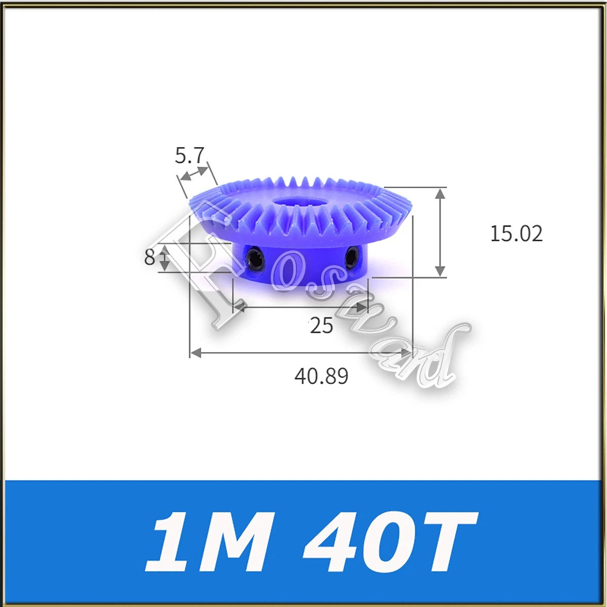 15M-40T Nylon Umbrella Tooth Bevel Gear Helical Motor Gear 1 Mod 1:2 Pairing