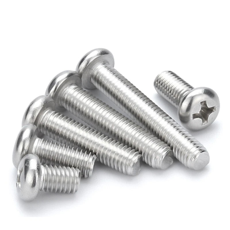 M3.5 Pozi Pan Head Machine Screws – A2 Stainless Steel (304), 10mm–100mm Lengths
