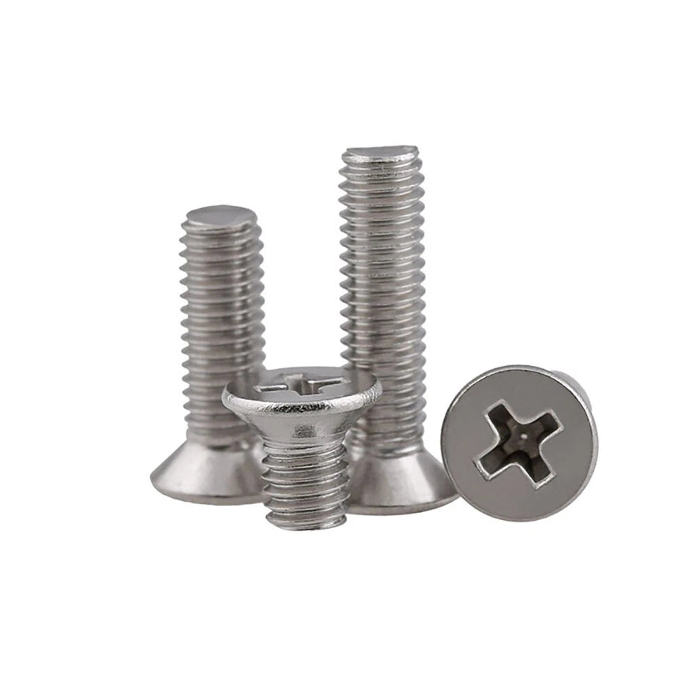 M5 M6 316 Stainless Steel Countersunk Phillips Machine Screws — Flat Head Metric Bolts