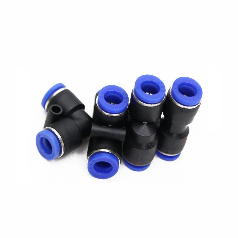 Pneumatic Push-In Fittings 4-16mm — Elbow, T, Y & Straight Air Hose Connectors