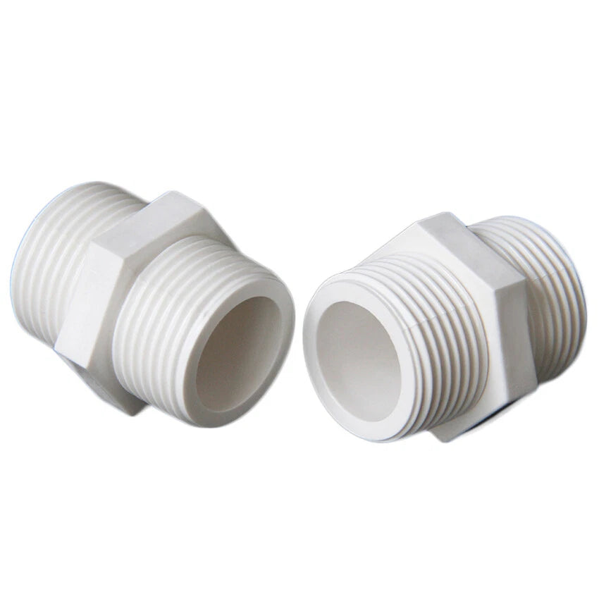 PVC 1 2" -2" Male Thread Straight Connector Water Pipe Fittings Joint Adapter