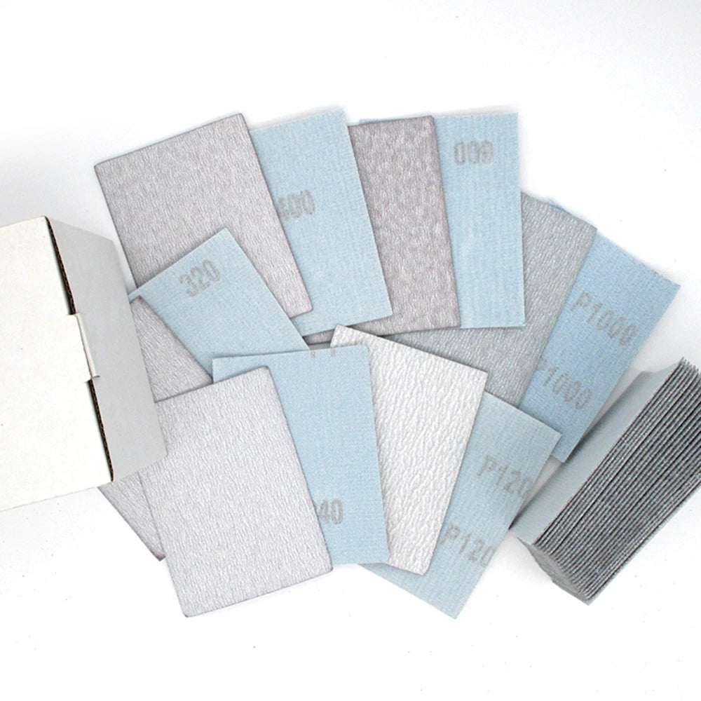75x100 mm Dry White Abrasive Sanding Discs Sandpaper Hook Loop Grit 120# - 1000#