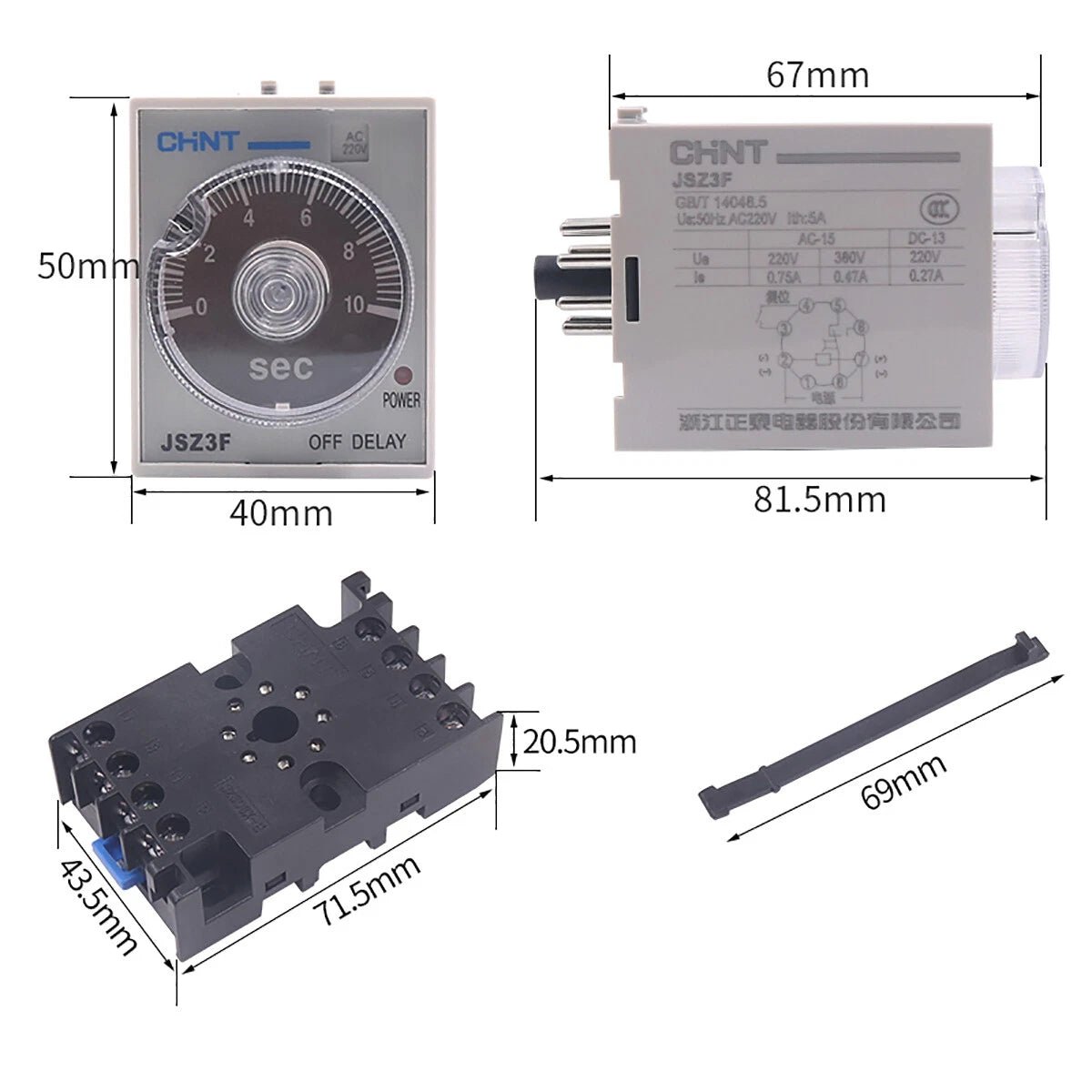 Time relay power off delay JSZ3F DC 24V AC 36V 110V 220V 380V - HomeDIYer