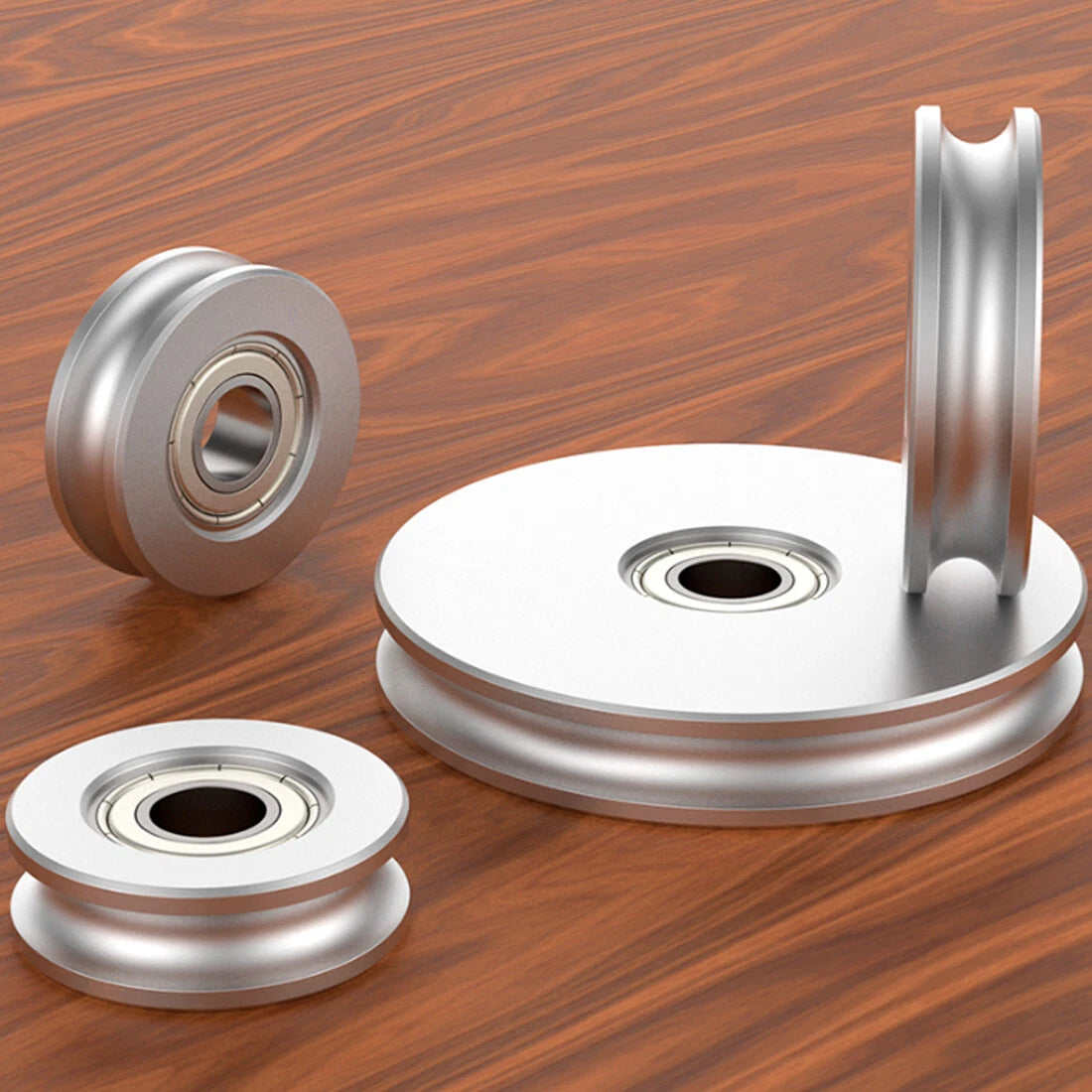 U-Groove Aluminum Pulley Wheel OD 30/40/50/60/80mm Bearing Pulleys Hole 5~15mm