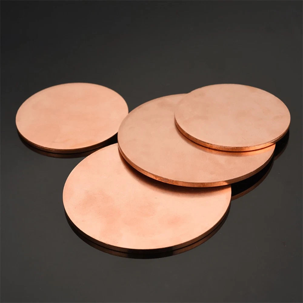 Solid Pure Copper Discs Blank Metal Round Sheet Plate Thick 0.5-3mm Dia 20-100mm