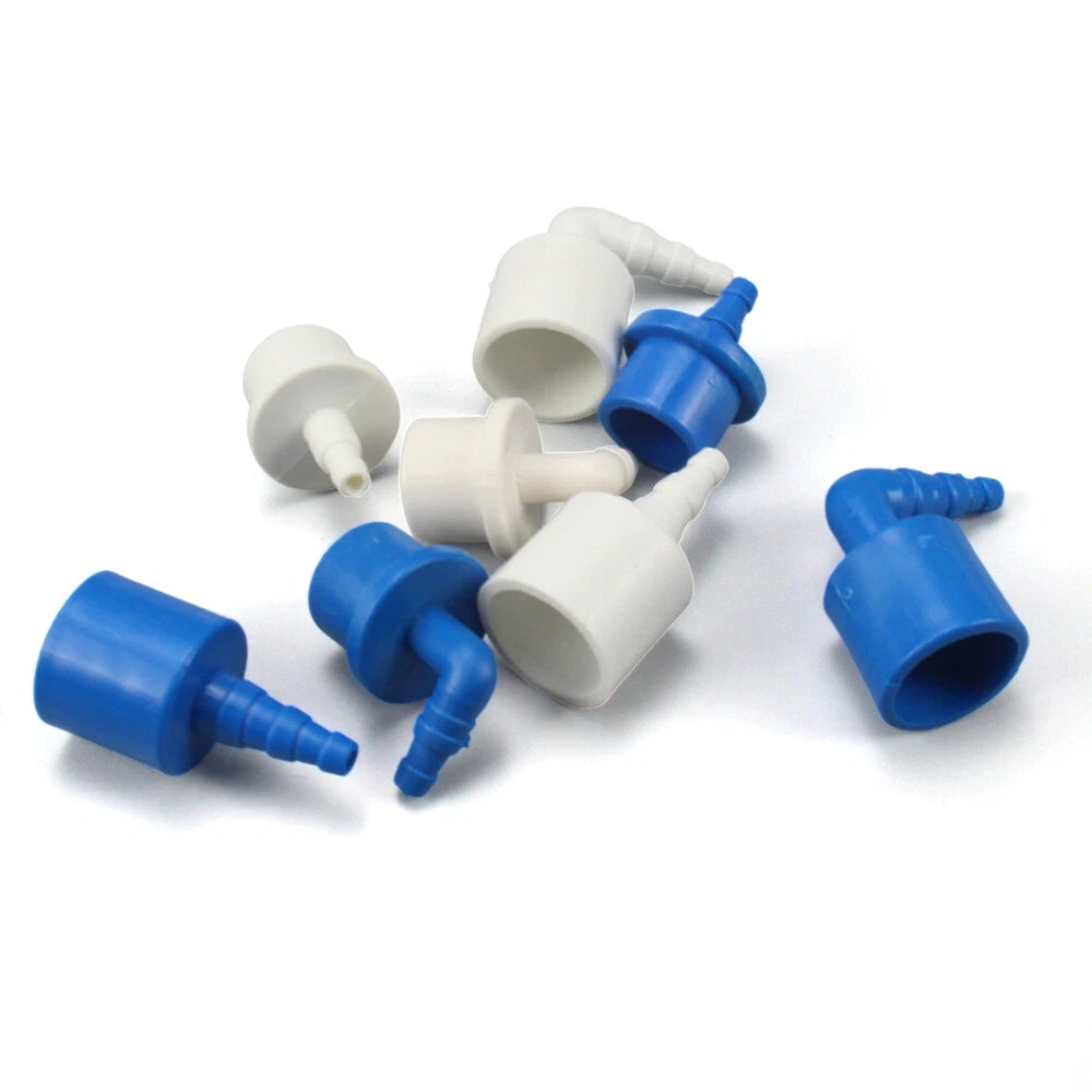Barbed 20mm PVC Pipe Connector Fittings Adapter To Hose OD 5mm~8mm, Blue & White