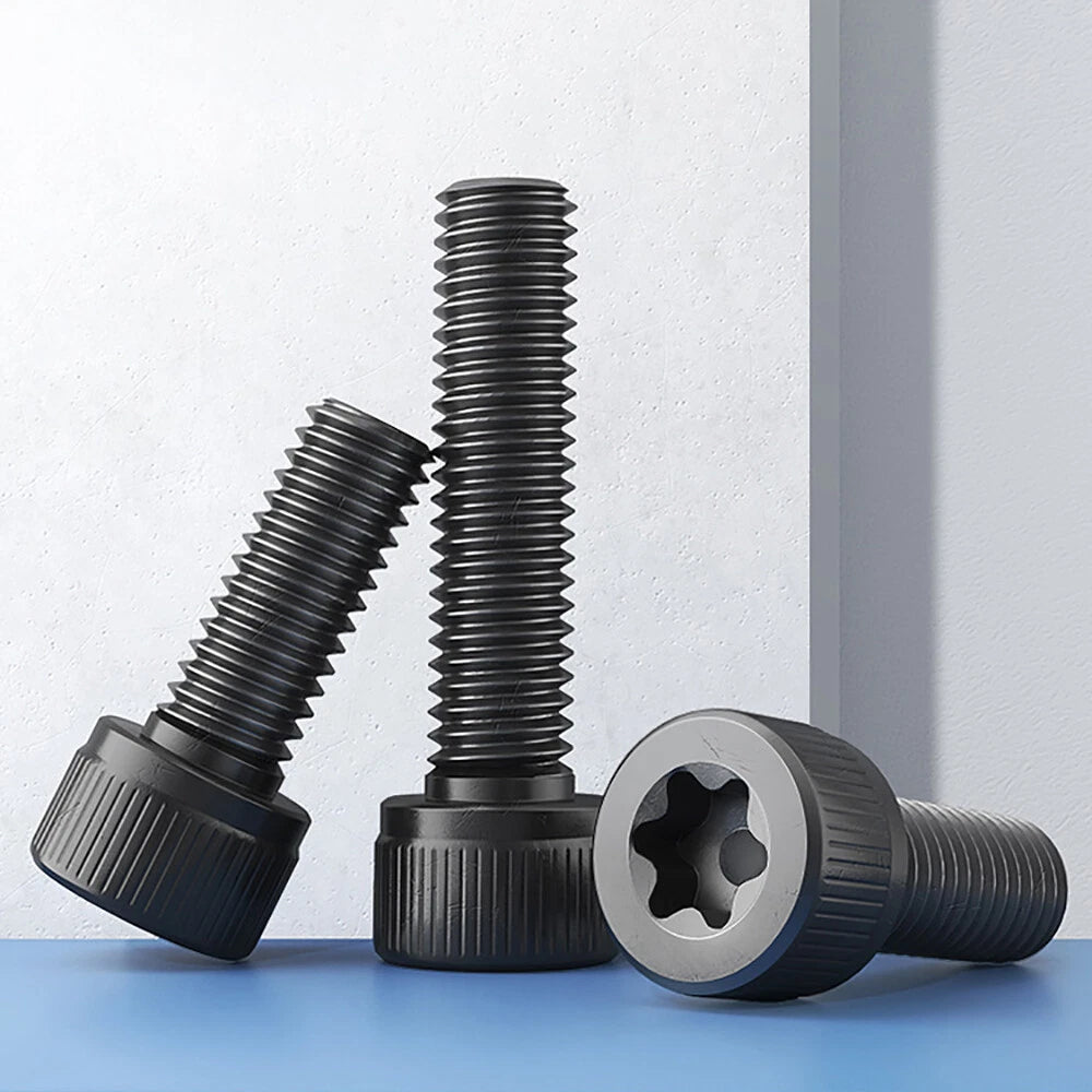 M5–M10 Black Cap Head Torx Screws – Carbon Steel, Hex Socket Style, Lengths 6–40mm