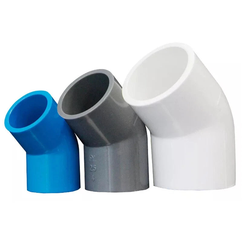 PVC 45 Degree Elbow Pressure Fittings Adhesive Water Pipe Fitting ID 20mm~ 200mm