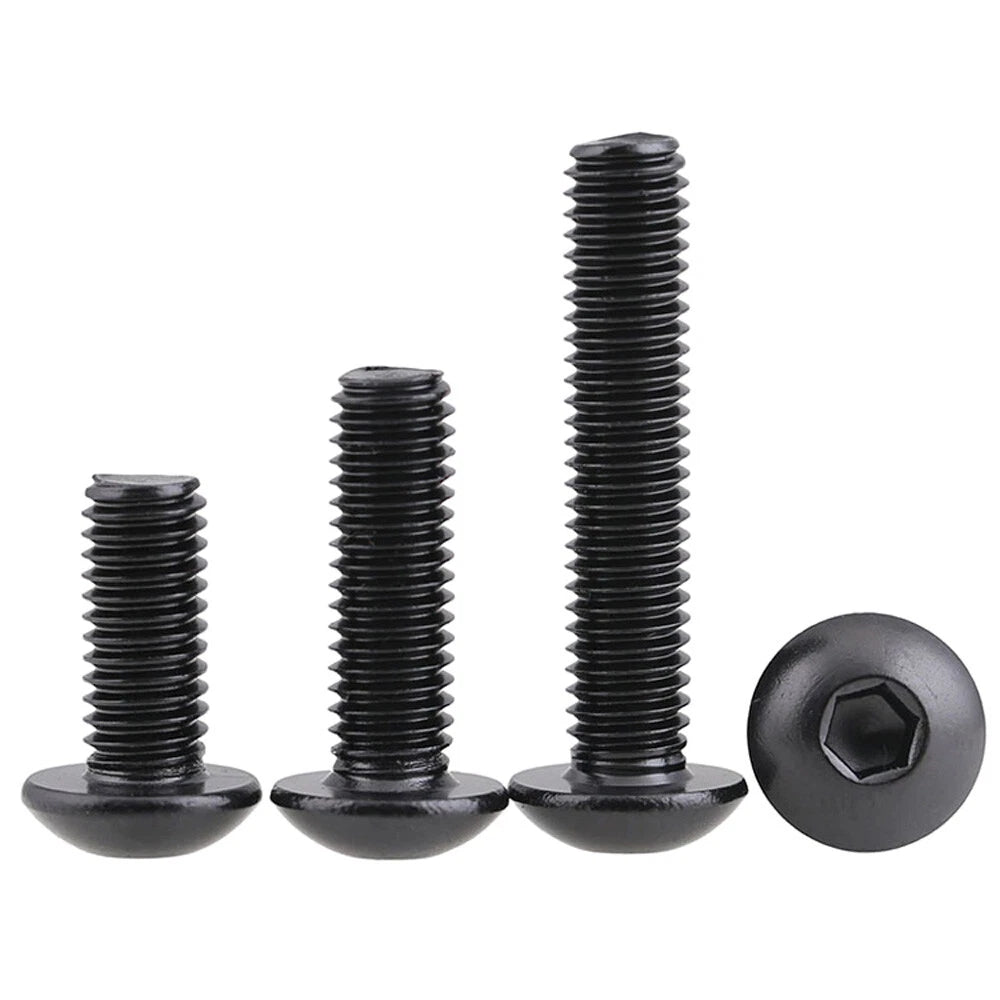 Button Head Hex Socket Machine Screws — M3 M4 M5 | A2 Stainless & Black | DIN 7380