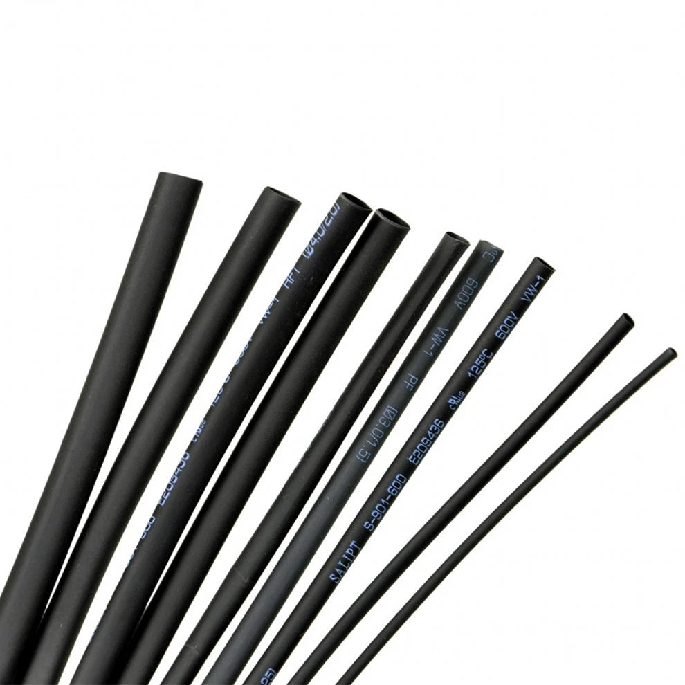 Black Heat Shrink Tubing 2:1 — φ13mm to φ210mm Wire Cable Sleeve