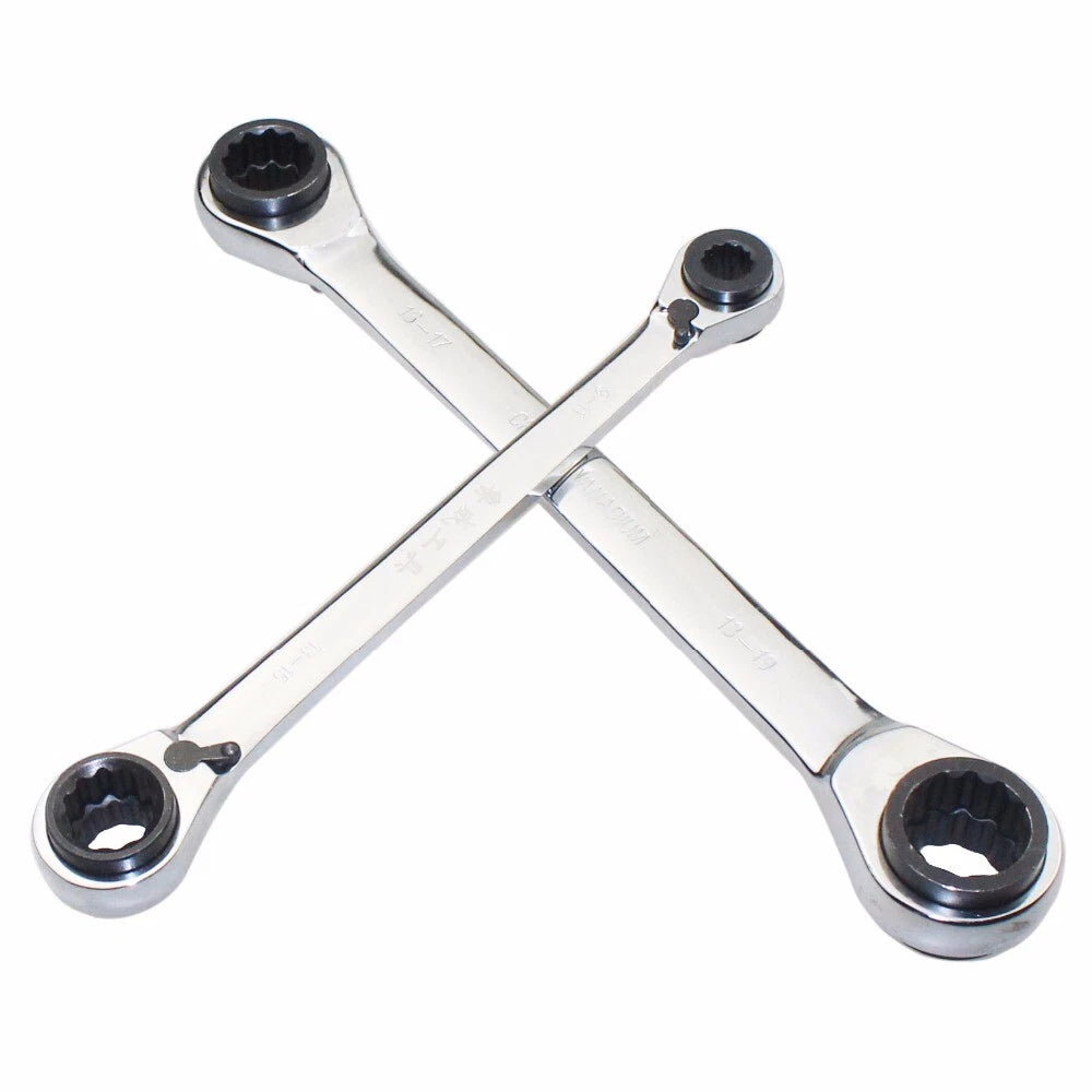 Reversible Action Ratchet Wrench Spanner 4 in 1 72 Teeth 8mm 9mm-24mm CrV Steel