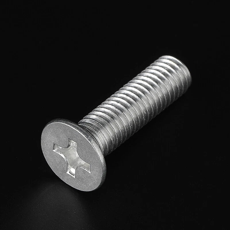 304 Stainless Steel Countersunk Phillips Machine Screws – M3.5 M4 M5 (6–200mm Length Under Head)