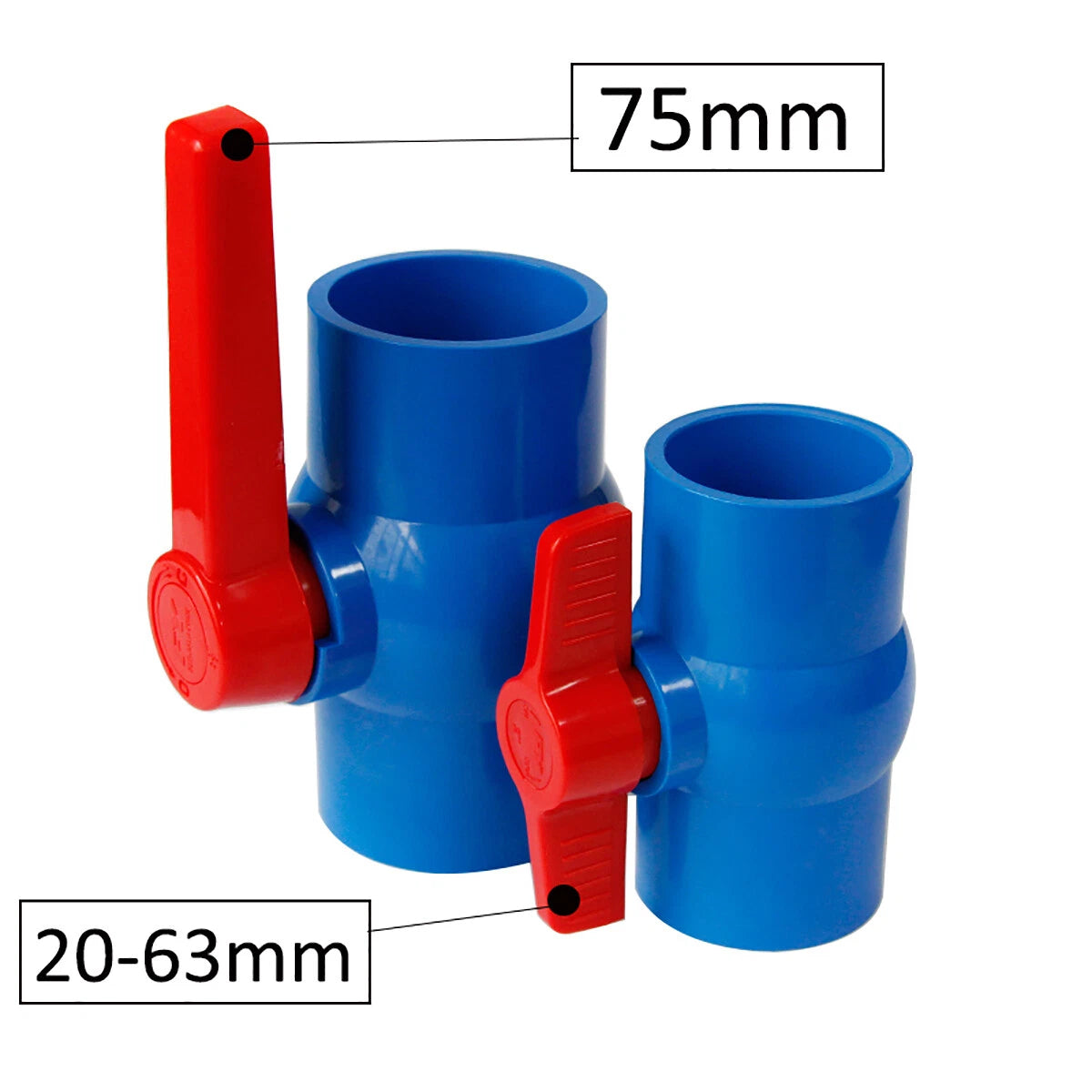 PVC Water Pipe Fittings 20mm-75mm Ball Valve Socket Solvent Weld-Female Thread