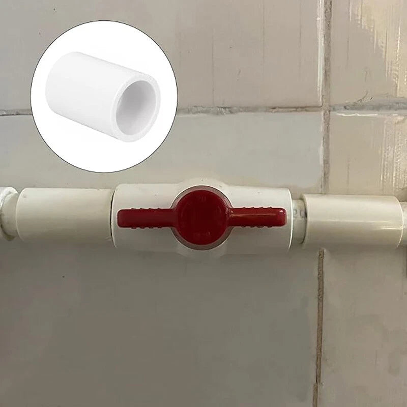 White PVC Pipe Fittings Connector Straight Pipe Coupling Socket ID 16mm - 200mm