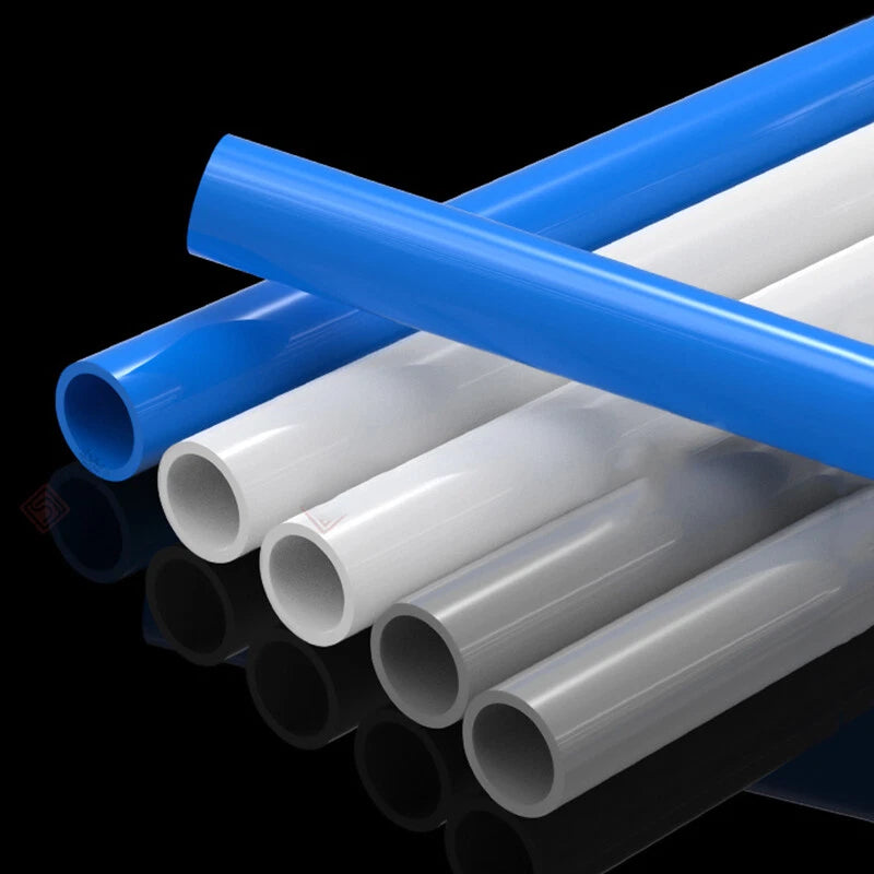 Blue PVC Round Tube Pipe — Cut-to-Length Sections, 5 Sizes Available