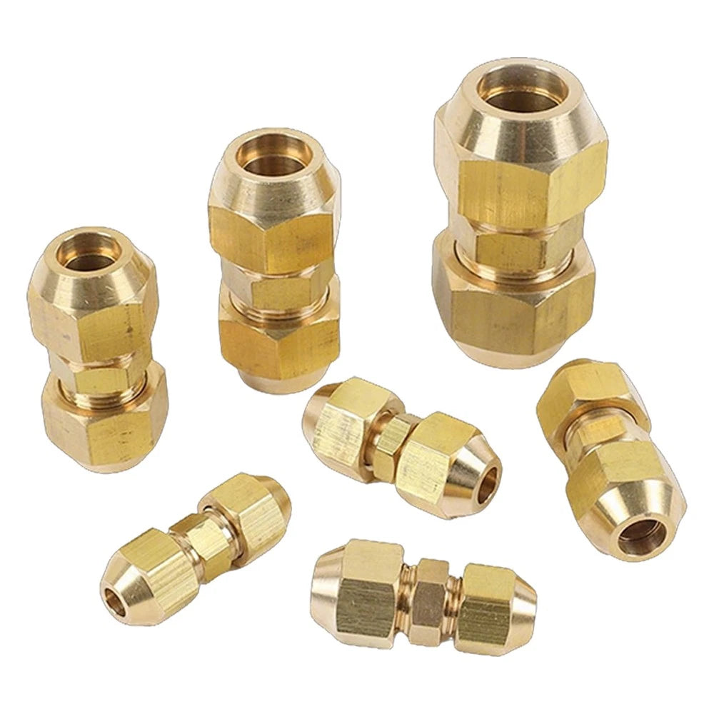 Brass Compression Flared Fitting Quick Coupling Connector for Copper Pipe — 6mm to 22mm