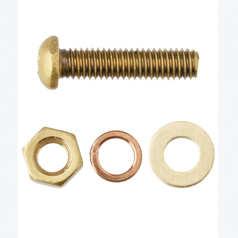 M3 M4 M5 Brass Phillips Pan Head Screws with Washer & Hex Nut – Fully Threaded, Grade 5