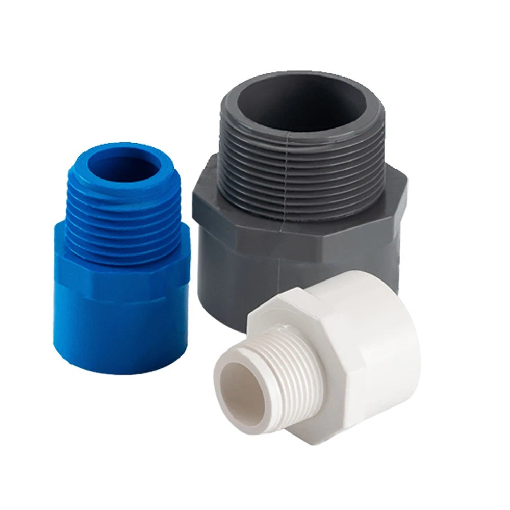 20-90mm PVC Male Threaded Straight Coupling Socket Hex Pipe Connector Fittings