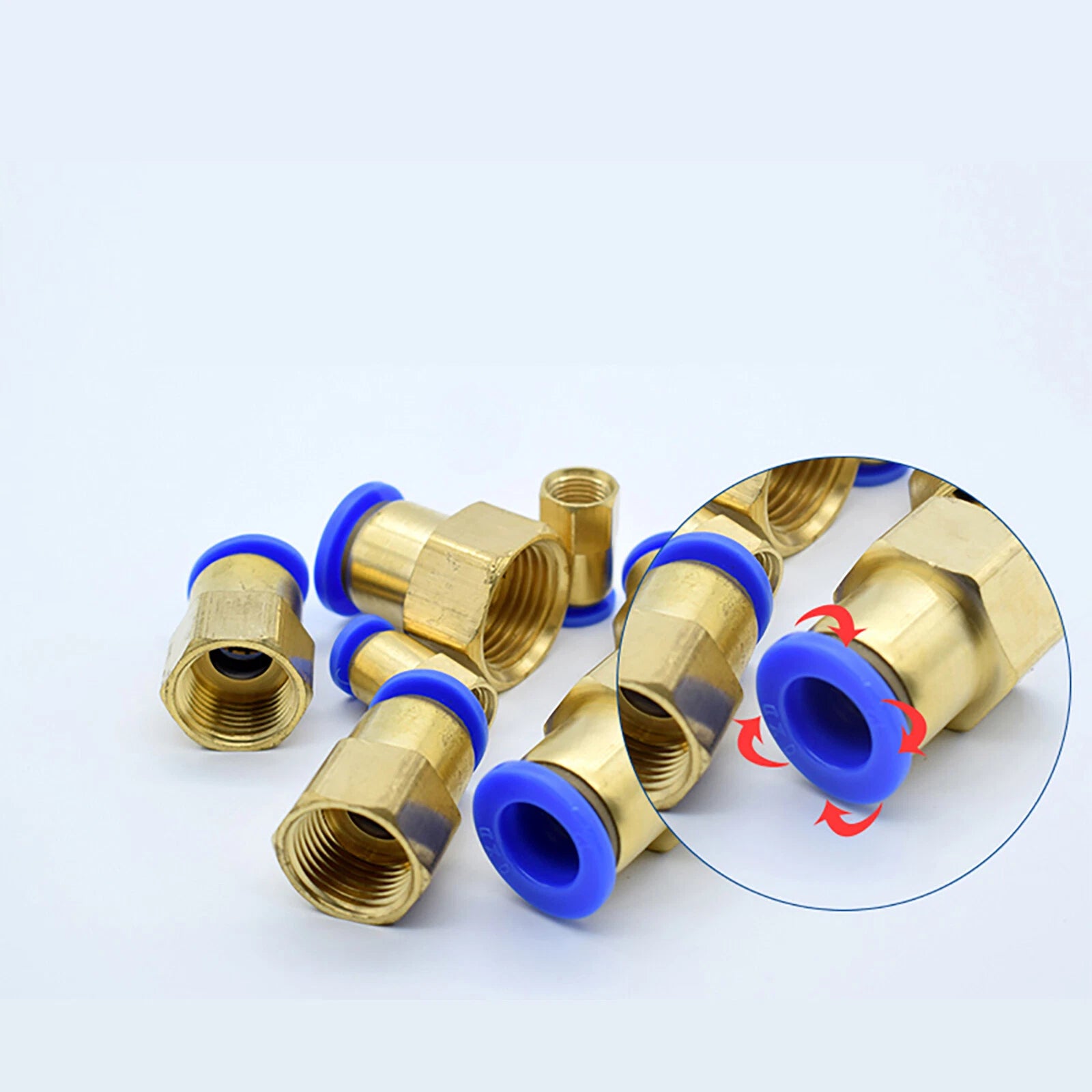 Pneumatic Straight Female Stud Push-In Fitting | BSP Thread x Hose Tube