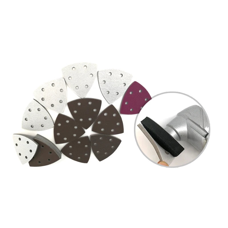 Triangle Sandpaper Sheets for Electric Mouse Sander 90mm Palm Foam Sanding Pads