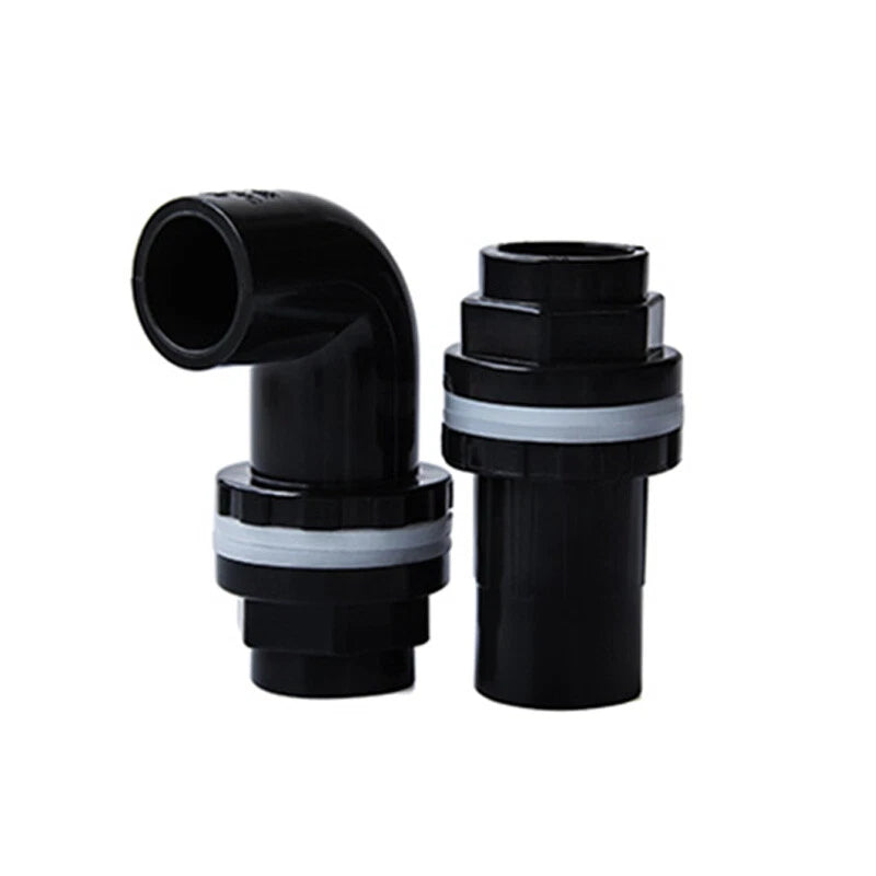 PVC 90°Elbow Pipe Fittings 20 25 32 40 50mm Tank Connector Bulkhead For Aquarium
