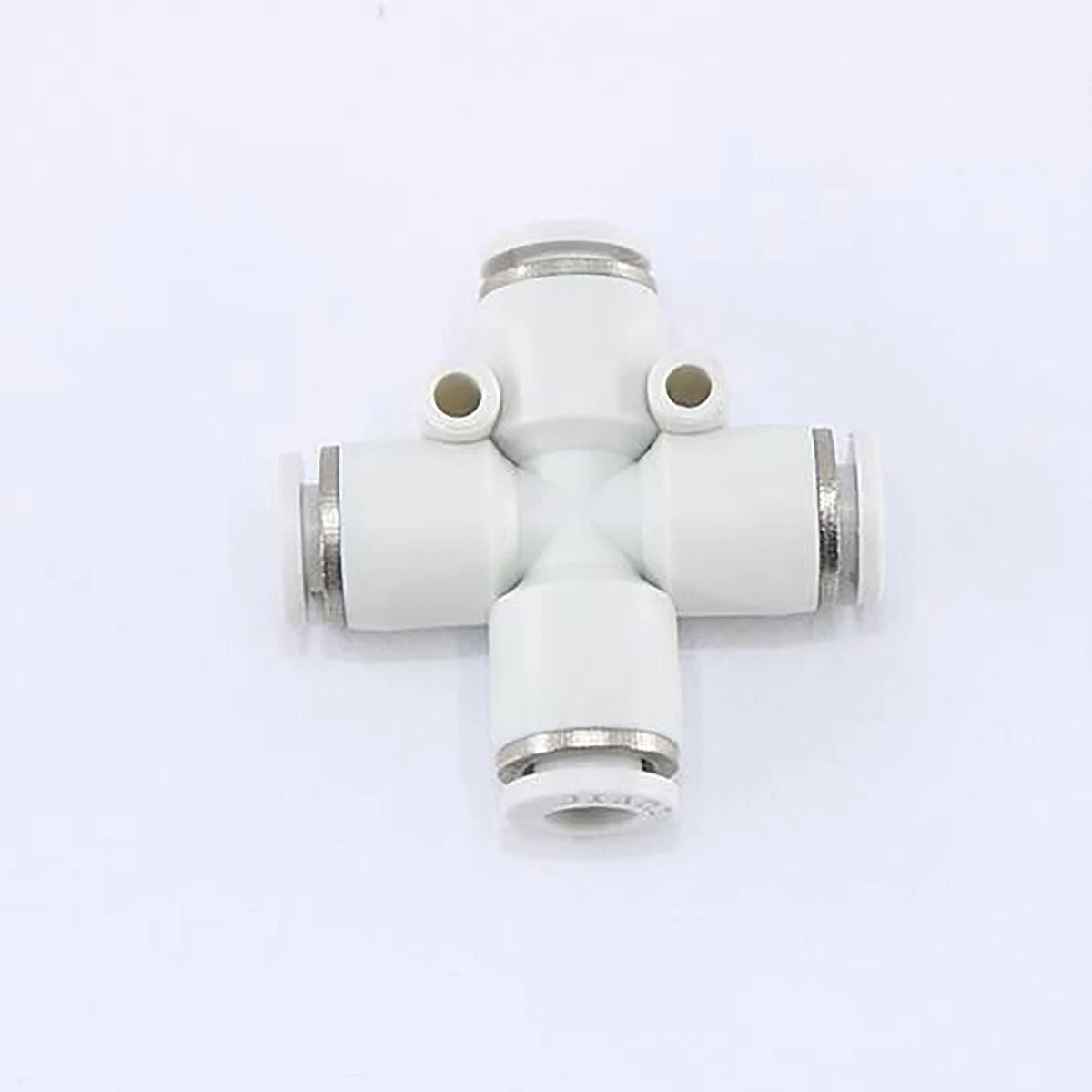 Nylon Push-to-Connect Cross 4-Way Pneumatic Fitting 4–12mm Inline Tube Connector