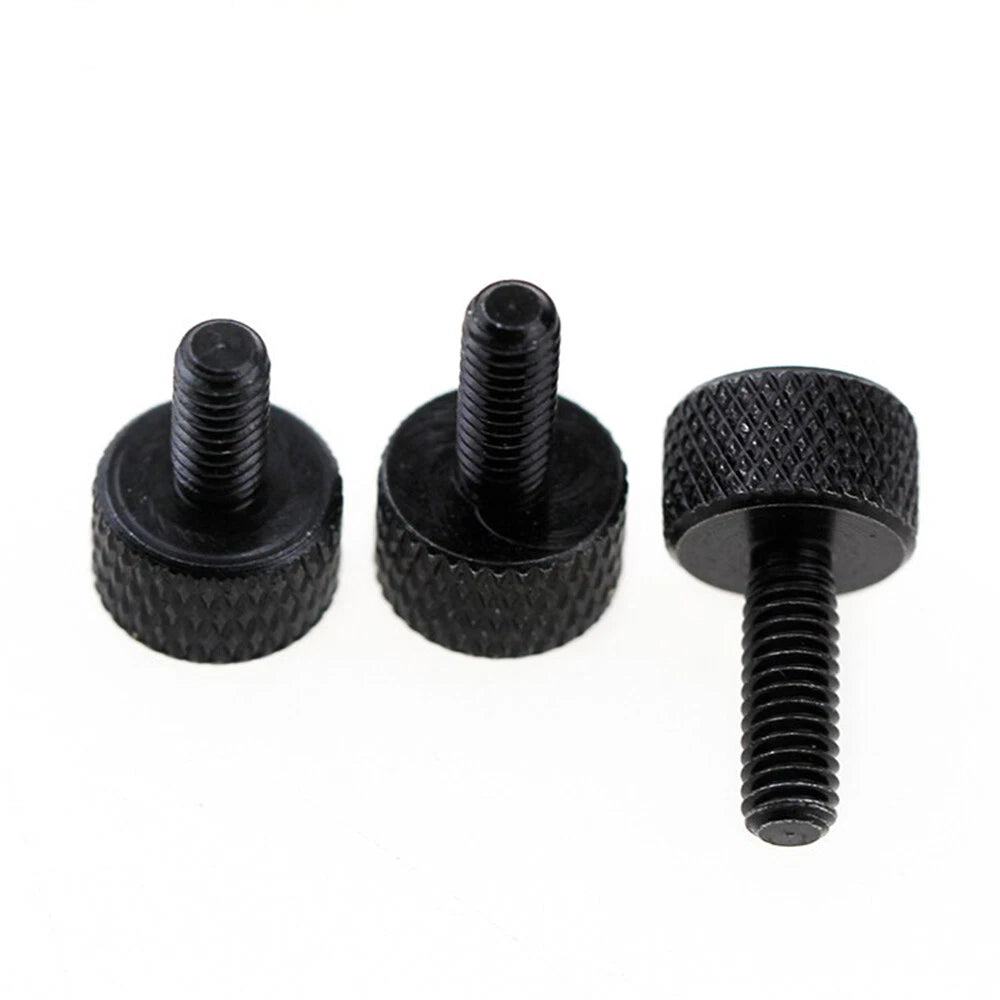 10PCS M3 M4 X 5-12MM KNURLED THUMB SCREWS THIN TYPE SILVER BLACK HAND KNOB BOLTS