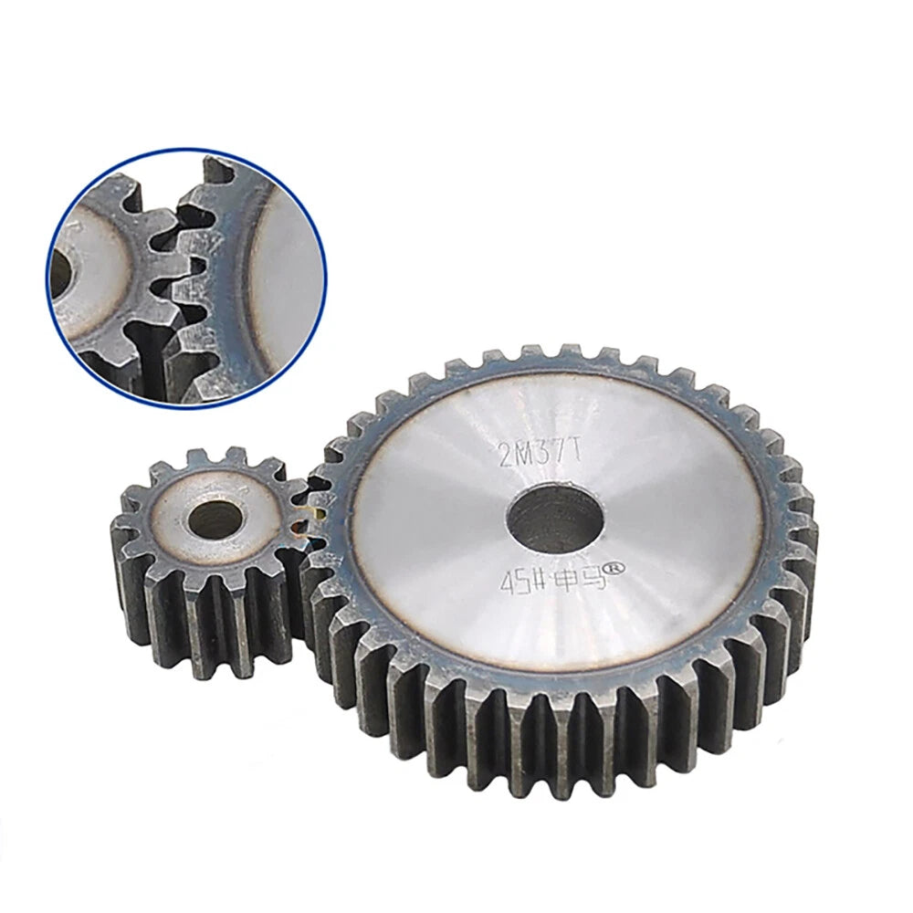 2M Cylindrical Spur Gear 12 - 100 Tooth Diameter 28mm - 204mm 45# Carbon Steel