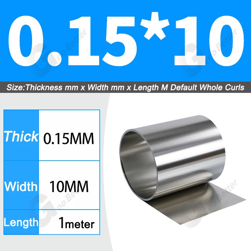 1 Meter 304 Stainless Steel Band SUS304 Sheet Foil Plate Strip Thick 0.01mm-1mm