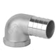 BSP Male Elbow Barbed Hose Connector — Stainless Steel, 1/8" to 1/2", 6–16mm