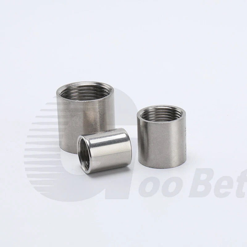 Stainless Steel 304 Full Socket Pipe Coupler — BSP Threaded Fitting (1/4" to 4")