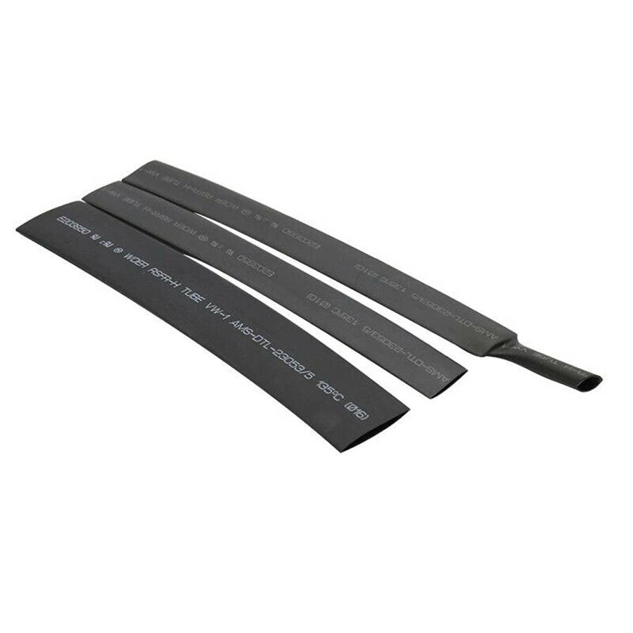 Heat Shrink Tubing 2:1 Ratio Black — 30mm to 150mm Electrical Cable Sleeving