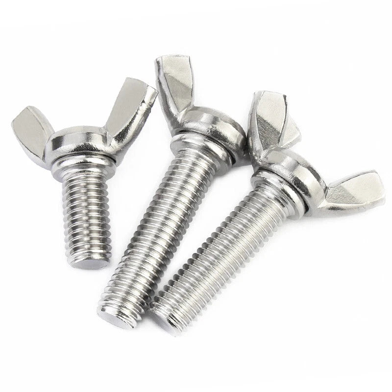 M6 M8 M10 Butterfly Wing Thumb Screws Hand Grip Knob Bolts 201 Stainless Steel