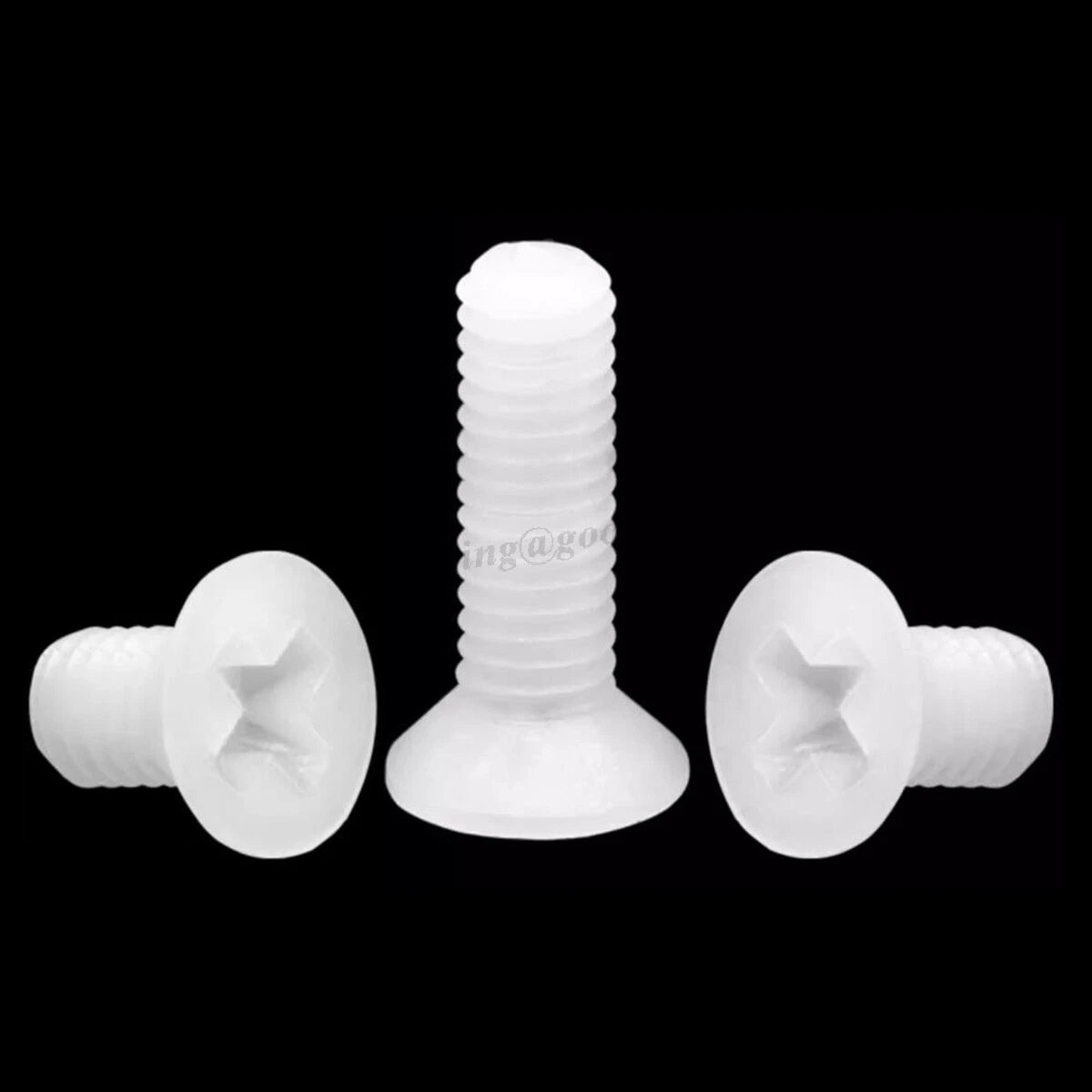 White Nylon Countersunk Phillips Machine Screws – M2 to M8, Non-Conductive & Corrosion-Free (PA66)